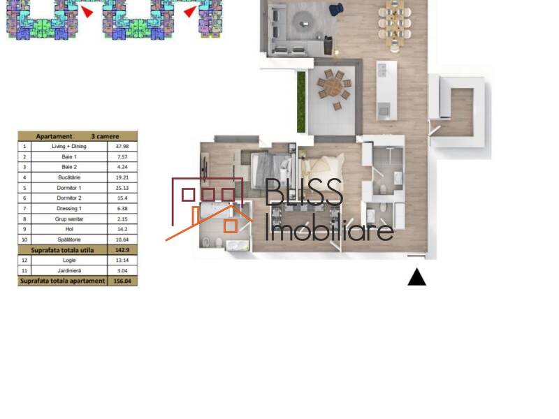 Apartament de Inchiriat Baneasa | Sisesti | Jandarmerie | Straulesti | Sector 1 - 3 Camere - ID:121772 | Bliss Imobiliare / Photo 8 - BLISS Imobiliare