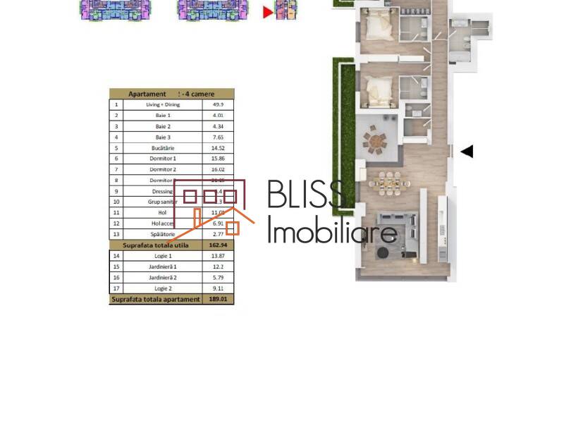 Apartment for Rent Baneasa | Sisesti | Jandarmerie | Straulesti | Sector 1, Bucharest - 3 Bedroom - ID:121796 | Bliss Imobiliare / Photo 9 - BLISS Imobiliare