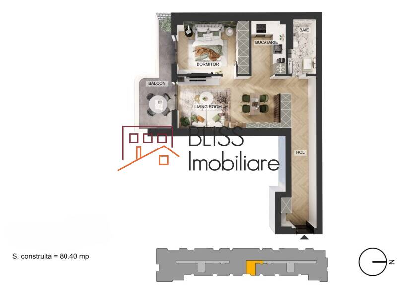 1-Bedroom Apartment My Place North Pipera OMV Area Floor 3, Bucharest / Ilfov | Bliss Imobiliare / Photo 17 - BLISS Imobiliare