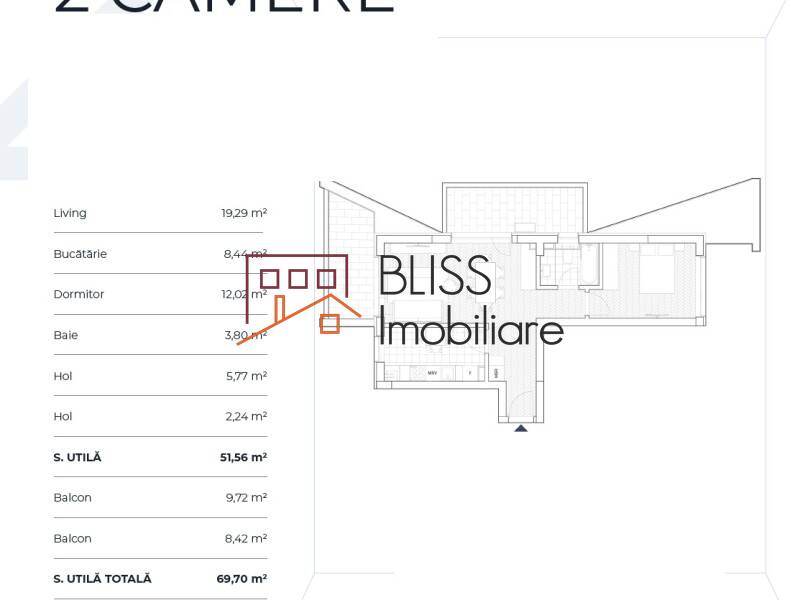 Apartament de Vanzare Aviatiei | Promenada mall | Metro Pipera - 2 Camere - ID:111469 | Bliss Imobiliare / Photo 5 - BLISS Imobiliare
