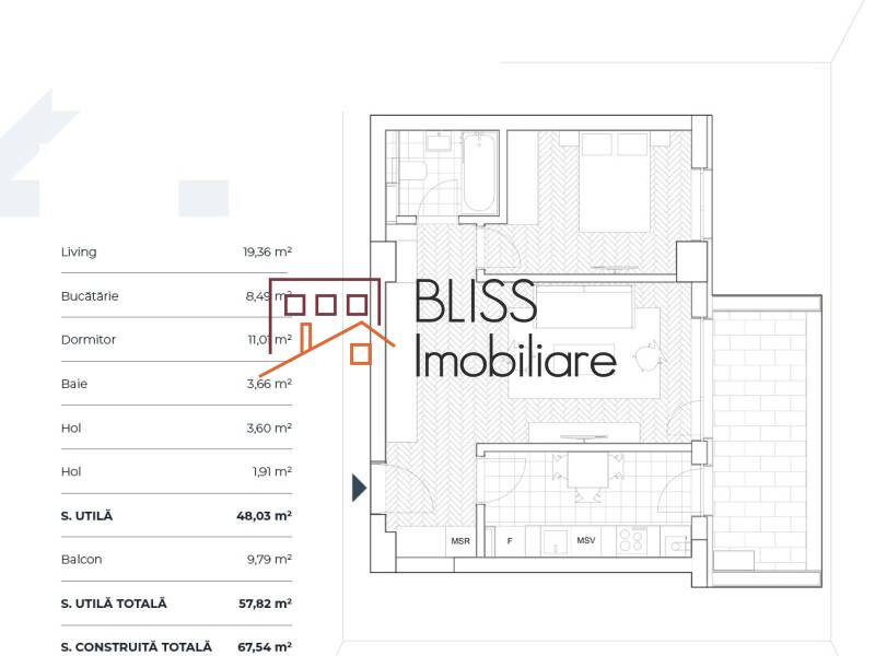 Apartament de Vanzare Aviatiei | Promenada mall | Metro Pipera - 2 Camere - ID:111507 | Bliss Imobiliare / Photo 5 - BLISS Imobiliare