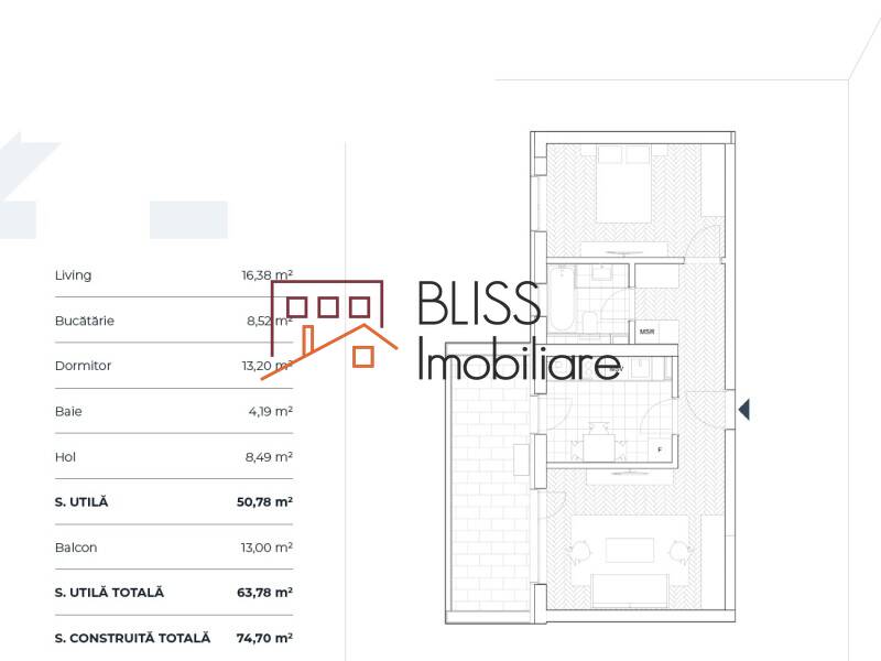 Apartament de Vanzare Aviatiei | Promenada mall | Metro Pipera - 2 Camere - ID:111513 | Bliss Imobiliare / Photo 5 - BLISS Imobiliare