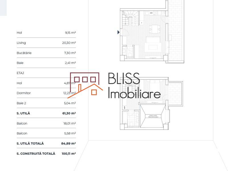 Apartament Penthouse de Vanzare Aviatiei | Promenada mall | Metro Pipera - 2 Camere - ID:111511 | Bliss Imobiliare / Photo 5 - BLISS Imobiliare