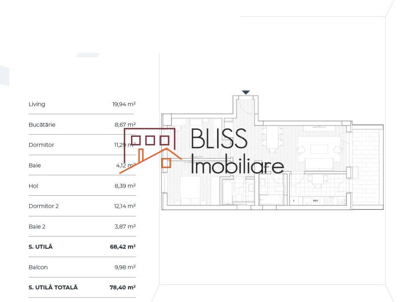 Apartment for Sale Aviatiei | Promenada mall | Metro Pipera, Bucharest - 2 Bedroom - ID:111541 | Bliss Imobiliare / Photo 5 - BLISS Imobiliare