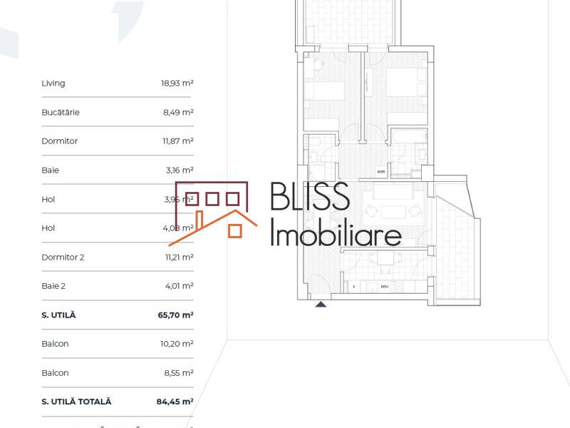 Apartment for Sale Aviatiei | Promenada mall | Metro Pipera, Bucharest - 2 Bedroom - ID:111539 | Bliss Imobiliare / Photo 5 - BLISS Imobiliare