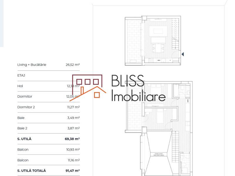 Apartament Penthouse de Vanzare Aviatiei | Promenada mall | Metro Pipera - 3 Camere - ID:111553 | Bliss Imobiliare / Photo 16 - BLISS Imobiliare