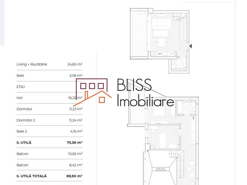 Apartament Penthouse de Vanzare Aviatiei | Promenada mall | Metro Pipera - 3 Camere - ID:111549 | Bliss Imobiliare / Photo 16 - BLISS Imobiliare