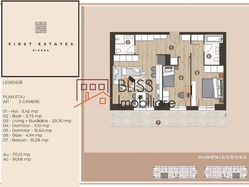 Apartament de Vanzare Iancu Nicolae | Pipera - 3 Camere - ID:113643 | Bliss Imobiliare / Photo 5 - BLISS Imobiliare