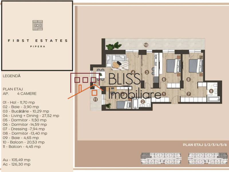 Apartment for Sale Iancu Nicolae | Pipera, Bucharest / Ilfov - 3 Bedroom - ID:113642 | Bliss Imobiliare / Photo 5 - BLISS Imobiliare