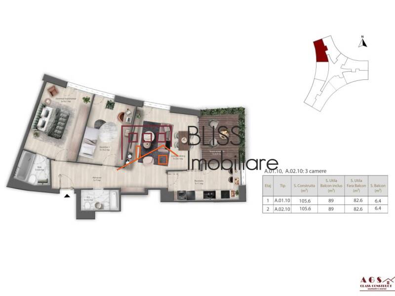 Apartament de Inchiriat Iancu Nicolae | Pipera - 3 Camere - ID:116393 | Bliss Imobiliare / Photo 19 - BLISS Imobiliare