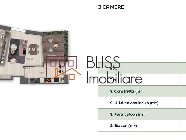 Apartament Luminos Cu 3 Camere Si Balcon Generos - Brickville | Bliss Imobiliare / Photo 6 - BLISS Imobiliare
