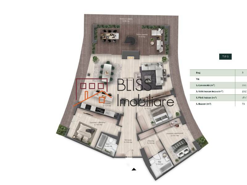 Apartment for Sale Iancu Nicolae | Pipera, Bucharest / Ilfov - 3 Bedroom - ID:116401 | Bliss Imobiliare / Photo 30 - BLISS Imobiliare