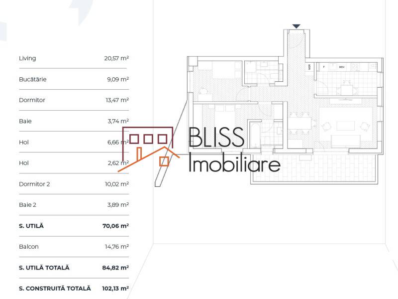 Apartment for Sale Aviatiei | Promenada mall | Metro Pipera, Bucharest - 2 Bedroom - ID:117361 | Bliss Imobiliare / Photo 5 - BLISS Imobiliare