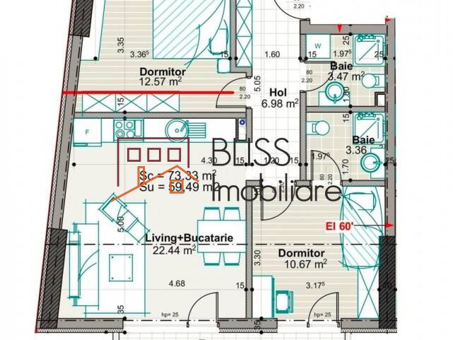 Apartment for Sale Herastrau | Nordului, Bucharest - 2 Bedroom - ID:117306 | Bliss Imobiliare / Photo 13 - BLISS Imobiliare