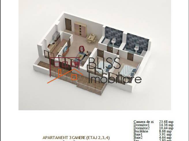 Apartment for Sale Metrou Mihai Bravu, Bucharest - 2 Bedroom - ID:118784 | Bliss Imobiliare / Photo 15 - BLISS Imobiliare