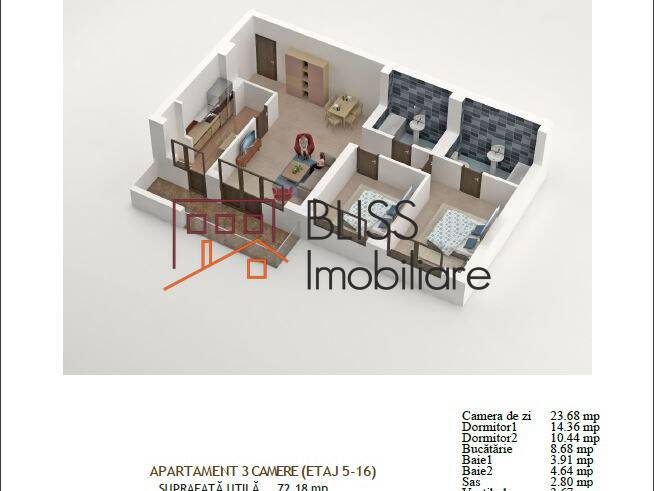 Apartment for Sale Metrou Mihai Bravu, Bucharest - 2 Bedroom - ID:118792 | Bliss Imobiliare / Photo 1 - BLISS Imobiliare