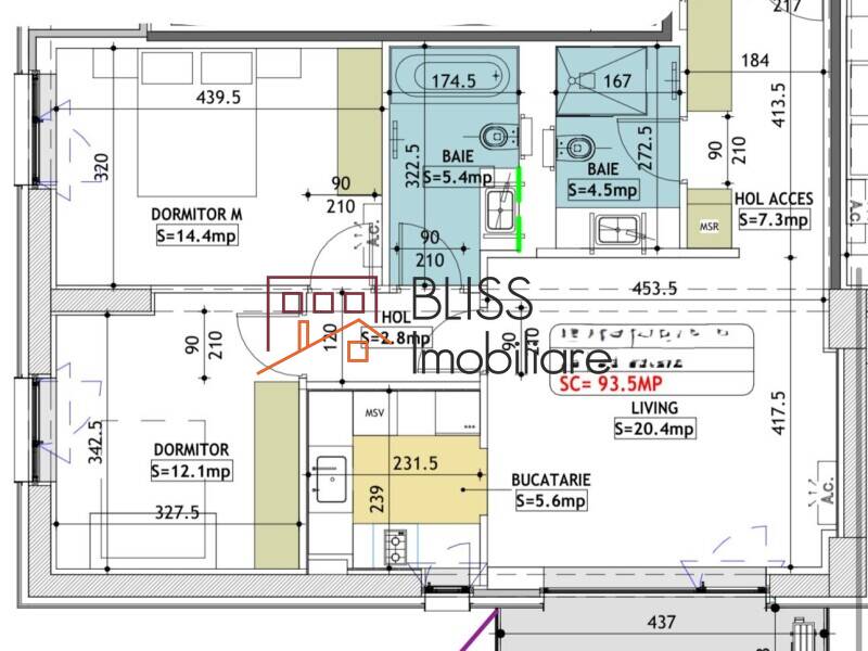 Apartament 3 Camere Modern, Mobilat One Cotroceni Park – 78 Mp Utili | Bliss Imobiliare / Photo 13 - BLISS Imobiliare