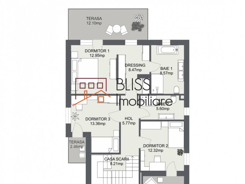 Spacious 4-Bedroom House With Large Garden And Terraces, 153sqm, Bucharest / Ilfov | Bliss Imobiliare / Photo 15 - BLISS Imobiliare