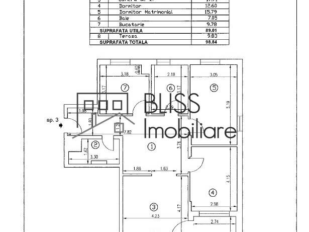 Apartment for Rent Orasul Chitila, Bucharest / Ilfov - 3 Bedroom - ID:51091 | Bliss Imobiliare / Photo 6 - BLISS Imobiliare