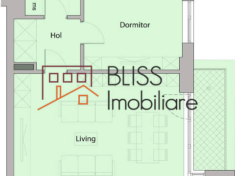 Apartment for Rent Herastrau | Nordului, Bucharest - 1 Bedroom - ID:57619 | Bliss Imobiliare / Photo 9 - BLISS Imobiliare