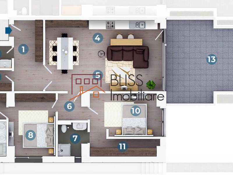 Apartament de Vanzare Floreasca | Barbu Vacarescu - 3 Camere - ID:64624 | Bliss Imobiliare / Photo 3 - BLISS Imobiliare