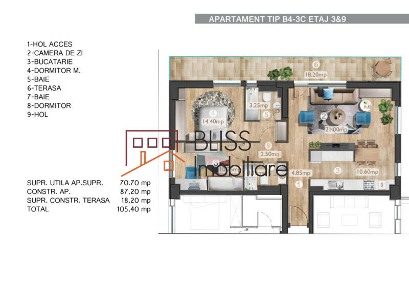 Apartament de Vanzare Aviatiei | Promenada mall | Metro Pipera - 3 Camere - ID:74691 | Bliss Imobiliare / Photo 22 - BLISS Imobiliare