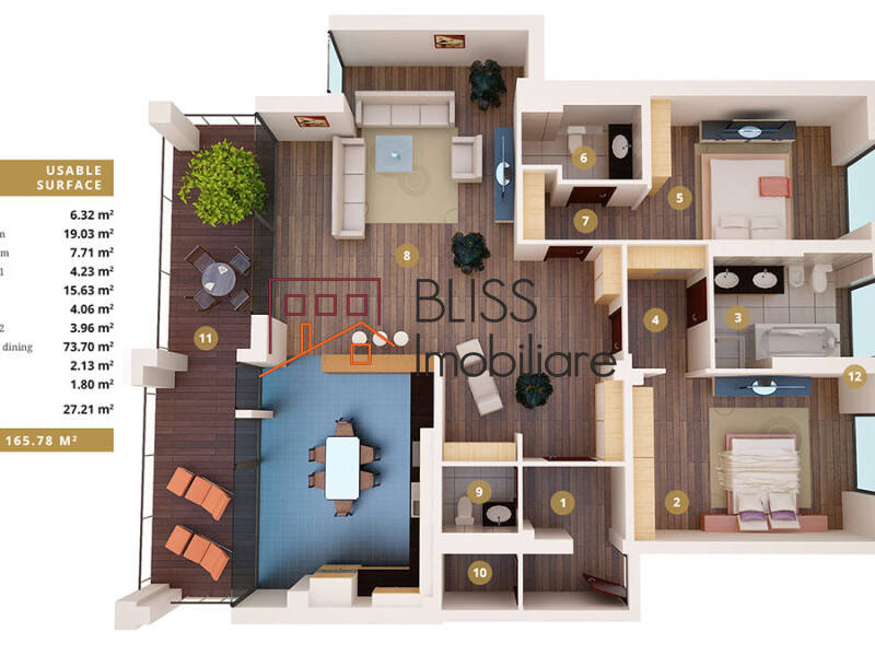 Apartment for Rent Baneasa | Sisesti | Jandarmerie | Straulesti | Sector 1, Bucharest - 2 Bedroom - ID:89823 | Bliss Imobiliare / Photo 9 - BLISS Imobiliare