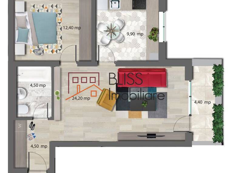 Apartament de Inchiriat Iancu Nicolae | Pipera - 2 Camere - ID:93284 | Bliss Imobiliare / Photo 8 - BLISS Imobiliare