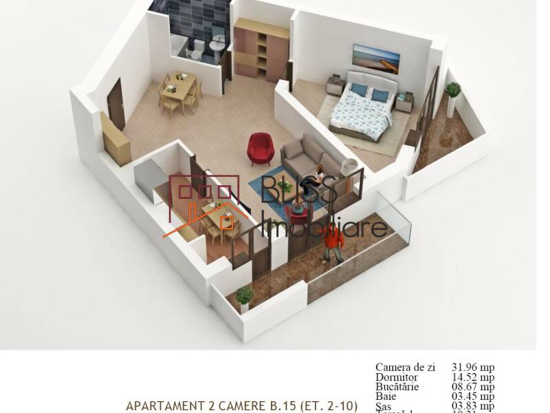 Apartament de Vanzare Metrou Mihai Bravu - 2 Camere - ID:106178 | Bliss Imobiliare / Photo 17 - BLISS Imobiliare